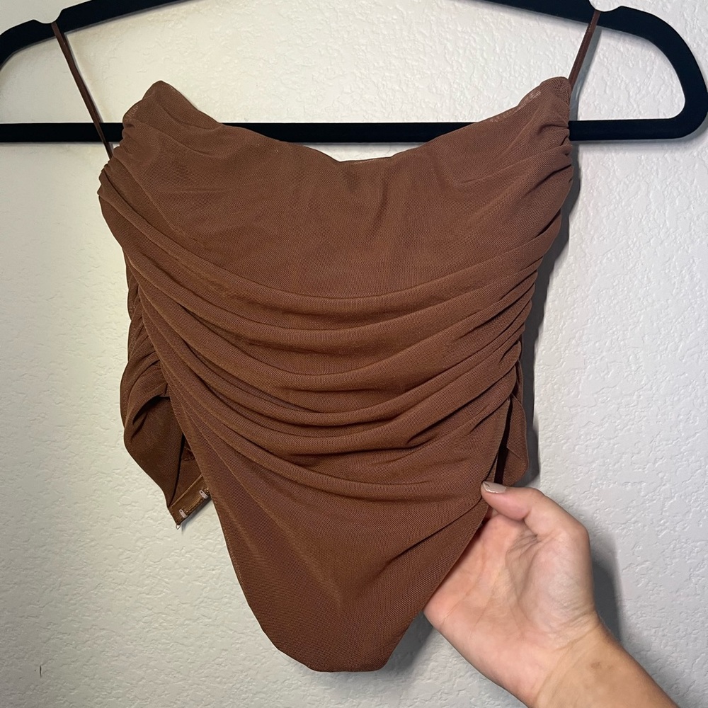 Brown Ruched Corset